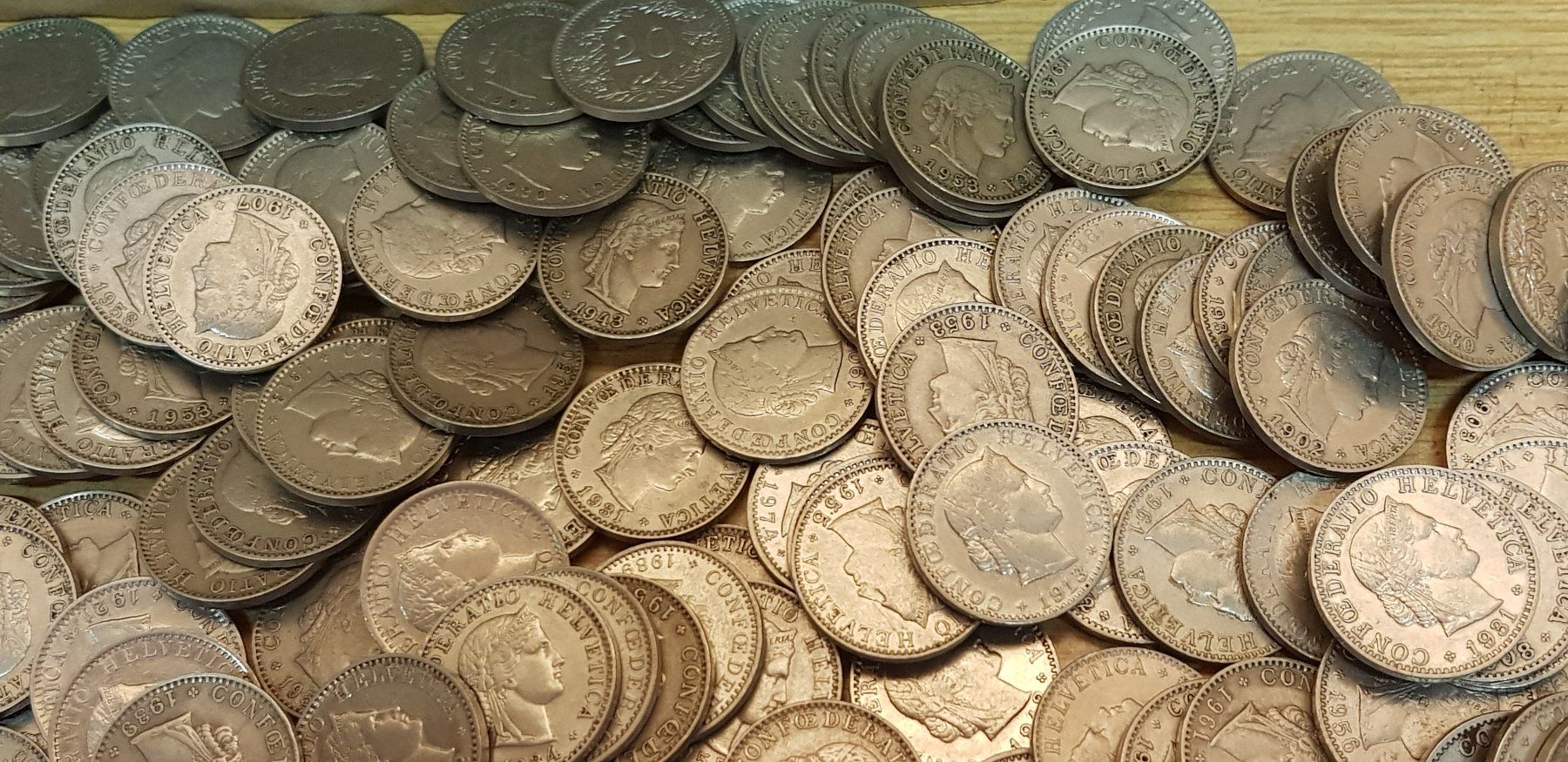 Tutti le monete: 452 Stk. 20 Rappen ab 1881 - ca. 1993. – Usato da Schöftland venduto da Topdeal4 4