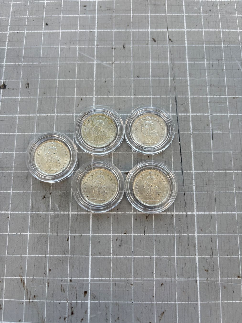Tutti le monete: Silber 50 Rappen / 5 Münzen im Set – Nuovo (secondo la descrizione) da Flawil venduto da Pirar 1