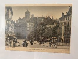 Genève – Place Longemalle 1905 – reproduction photo ancienne