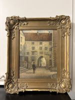 Signiertes Gemälde vom Frauentor in Danzig (A. Rudolphi)