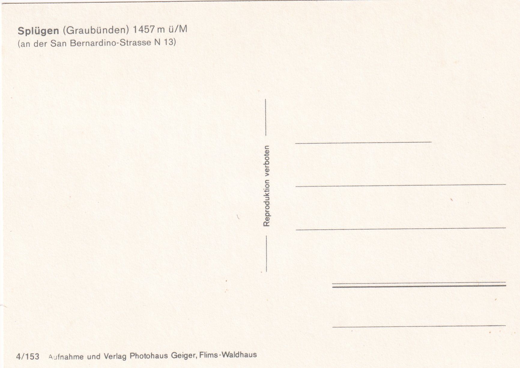 Cartoline postali: Splügen (4 Ansichten) /aw – Usato da Hombrechtikon venduto da Rudolf07 1