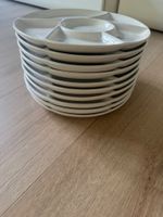 Set 4 piatti da portata divisi bianchi in ceramica
