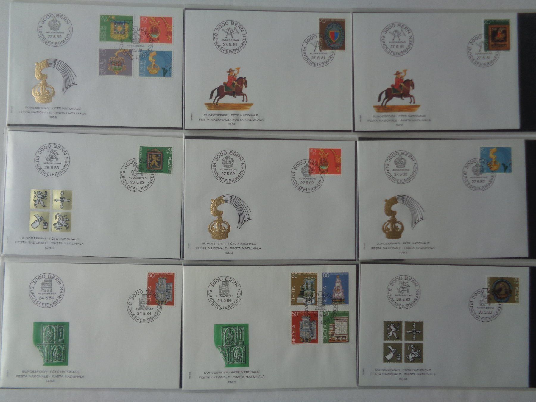 Alle Briefmarken: 72 Ersttagsbriefe mit Album – Gebraucht aus Chur von omonia 4
