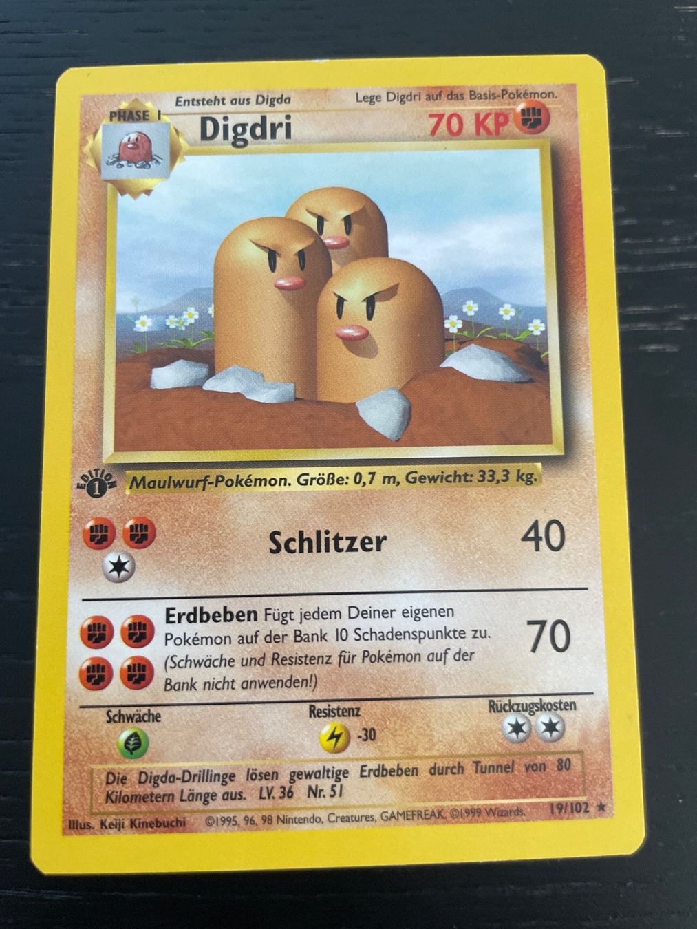 Pokémon Carte collezionabili: Pokemon Digdri 19/102 1. edition Base – Usato da Hugelshofen venduto da Suimosa