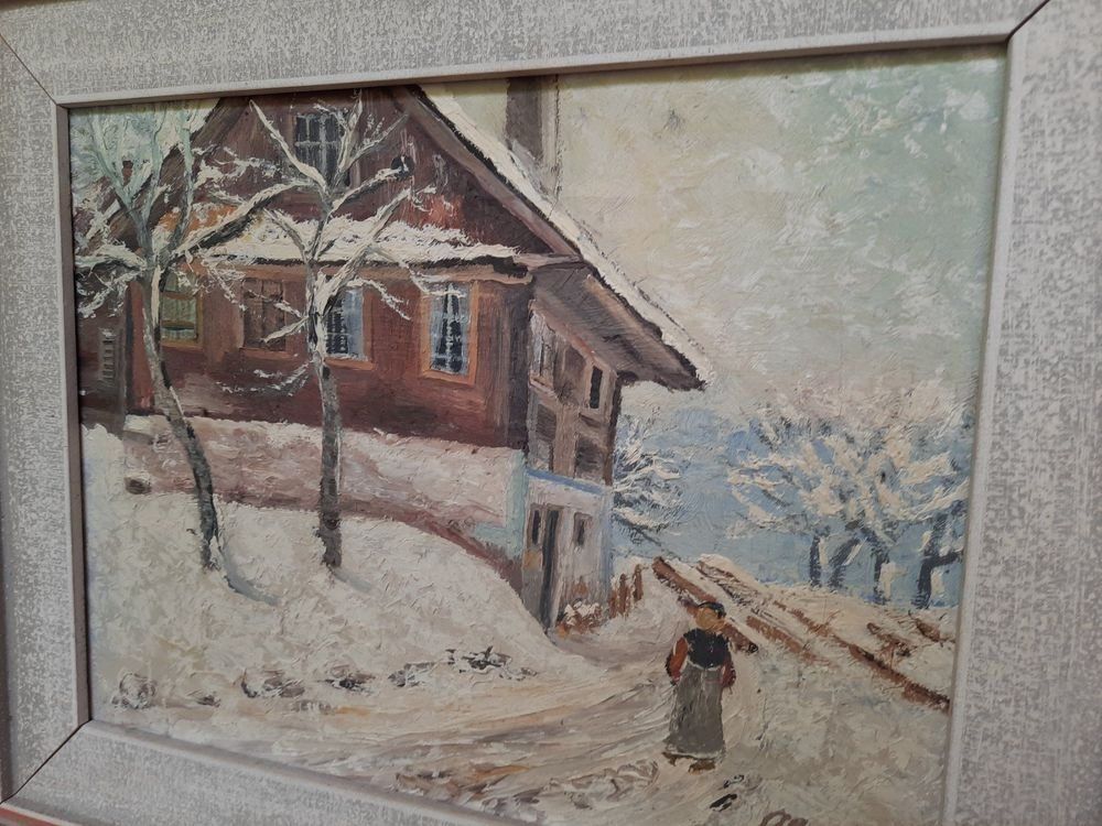 Tableaux: Winterlandschaft Ölgemälde, signiert – D'occasion à Weinfelden par JoeBaer 2