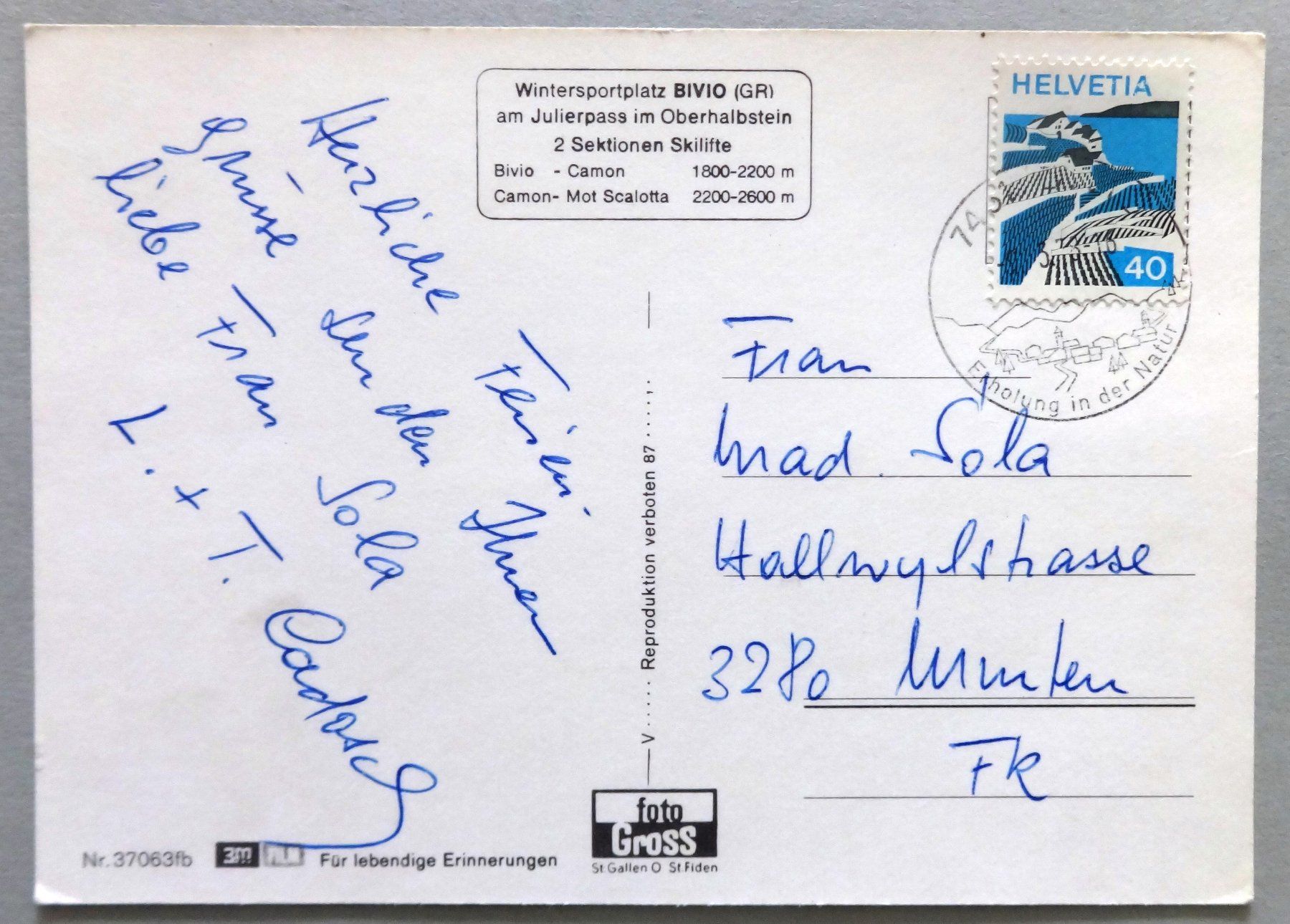 Cartes postales: Bivio am Julierpass – D'occasion à Fétigny par Billy2miny 1