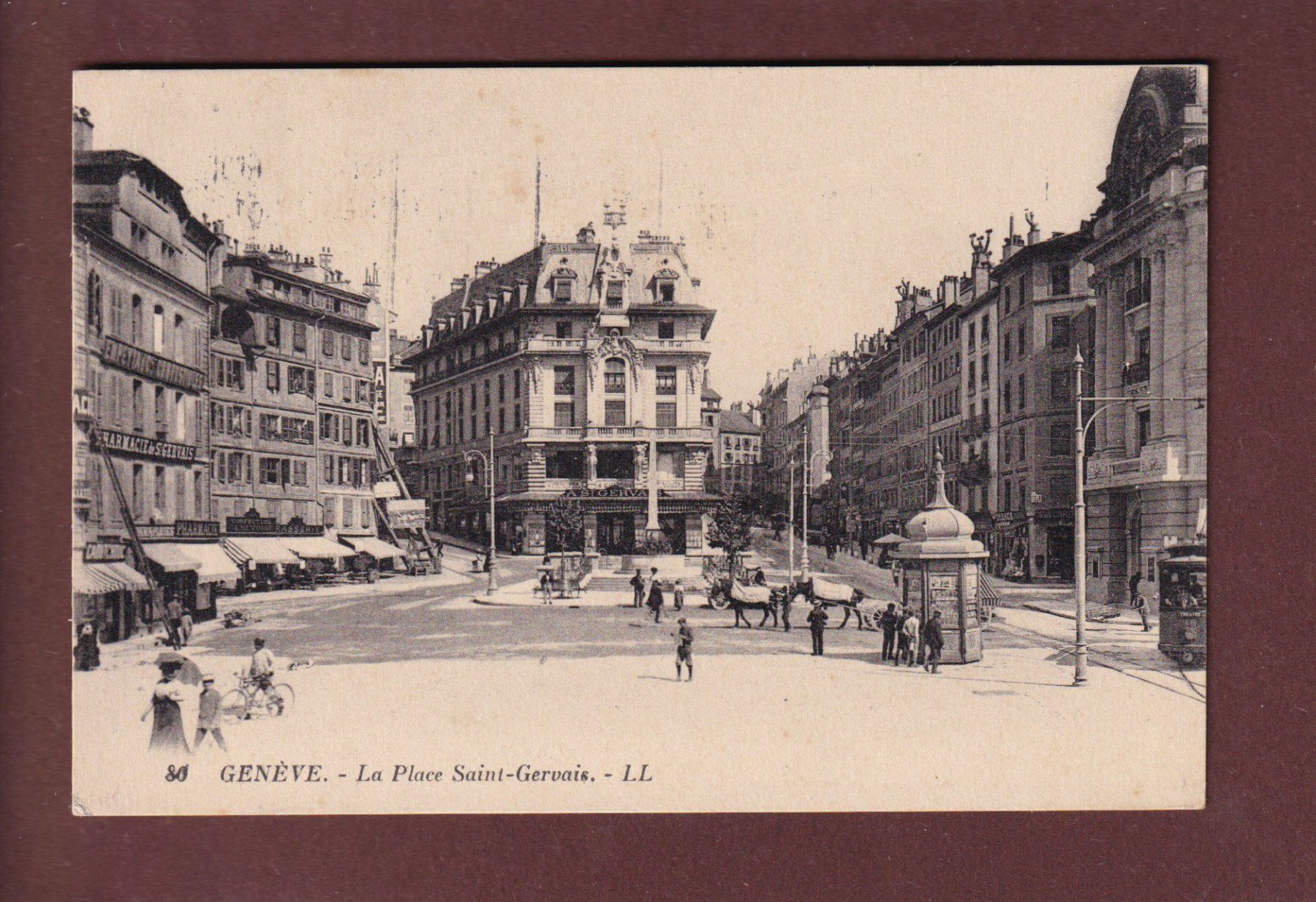 Cartoline postali: GENEVE - Place Saint-Gervais - 1924 – Usato da Pully venduto da nicecards-shop