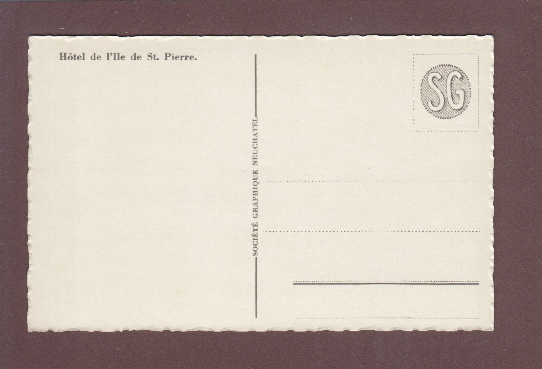 Cartoline postali: ST. PETERSINSEL - Hotel – Usato da Pully venduto da nicecards 1