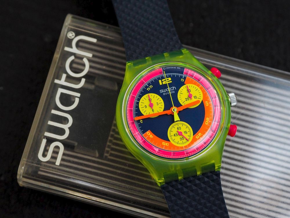 Swatch Orologi: ungetragener (!) 1992 Swatch Chronograph GRAND PRIX (SCJ101) – Nuovo e nell'imballaggio originale da St.Gallen venduto da Clu 7