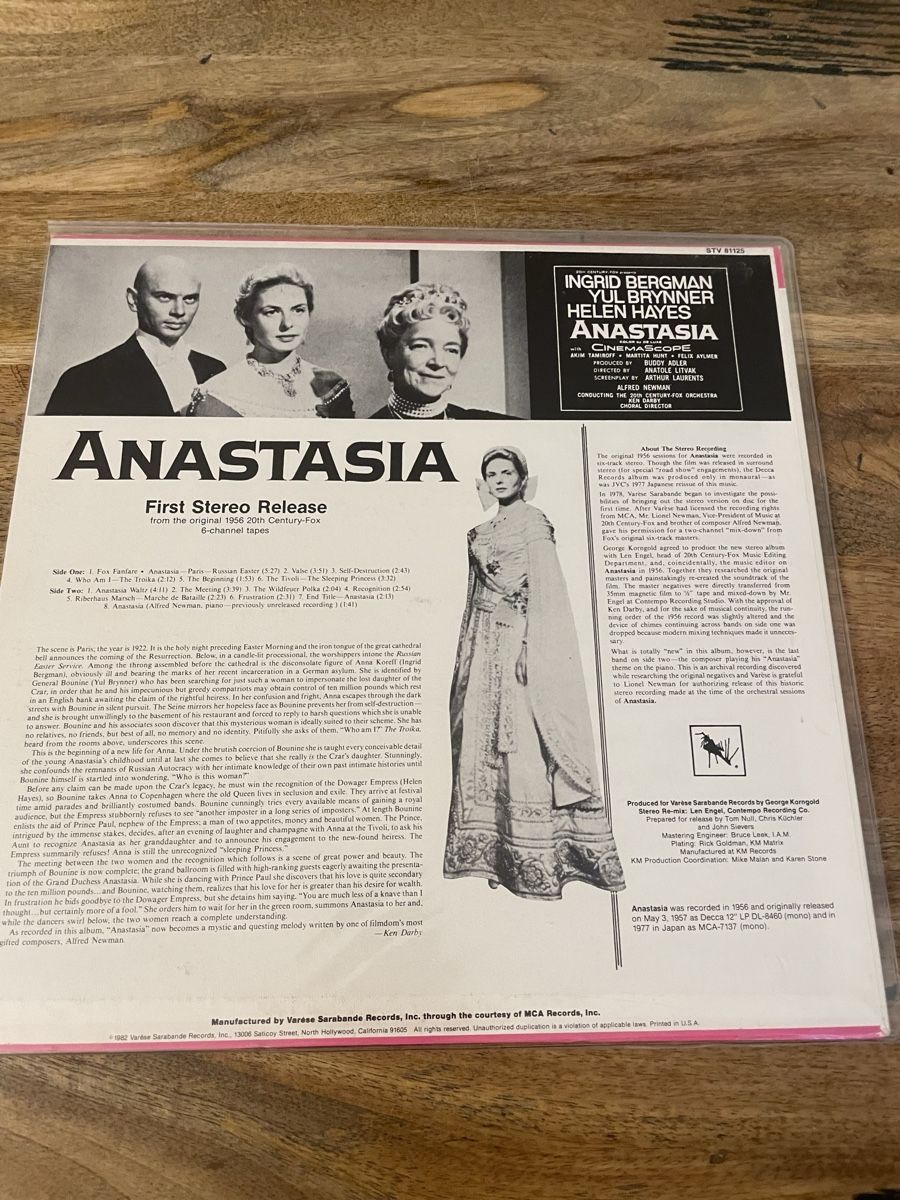 Dischi in vinile: Anastasia - Alfred Newman – Usato da Hombrechtikon venduto da baersandro 1