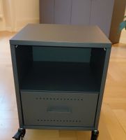 Rollcontainer Metall dunkelgrau mit Schublade