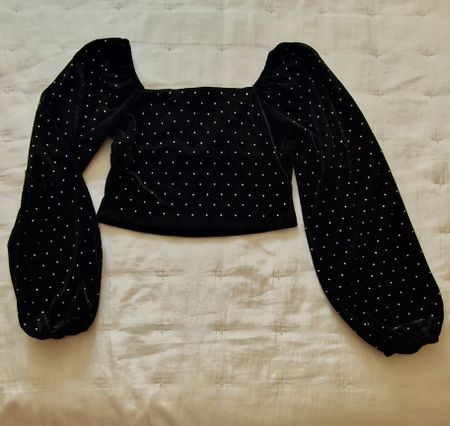 Top donna FB Sister nero con pois strass taglia S