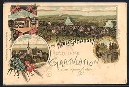 Litho Walzenhausen, Gesamtansicht, Rhein