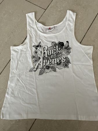 Débardeur blanc Rock Oz'Arènes taille XL neuf