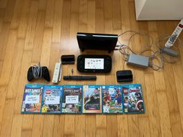 Wii U Konsole spielbereit mit 2 Zusatz Controllern + Spiele