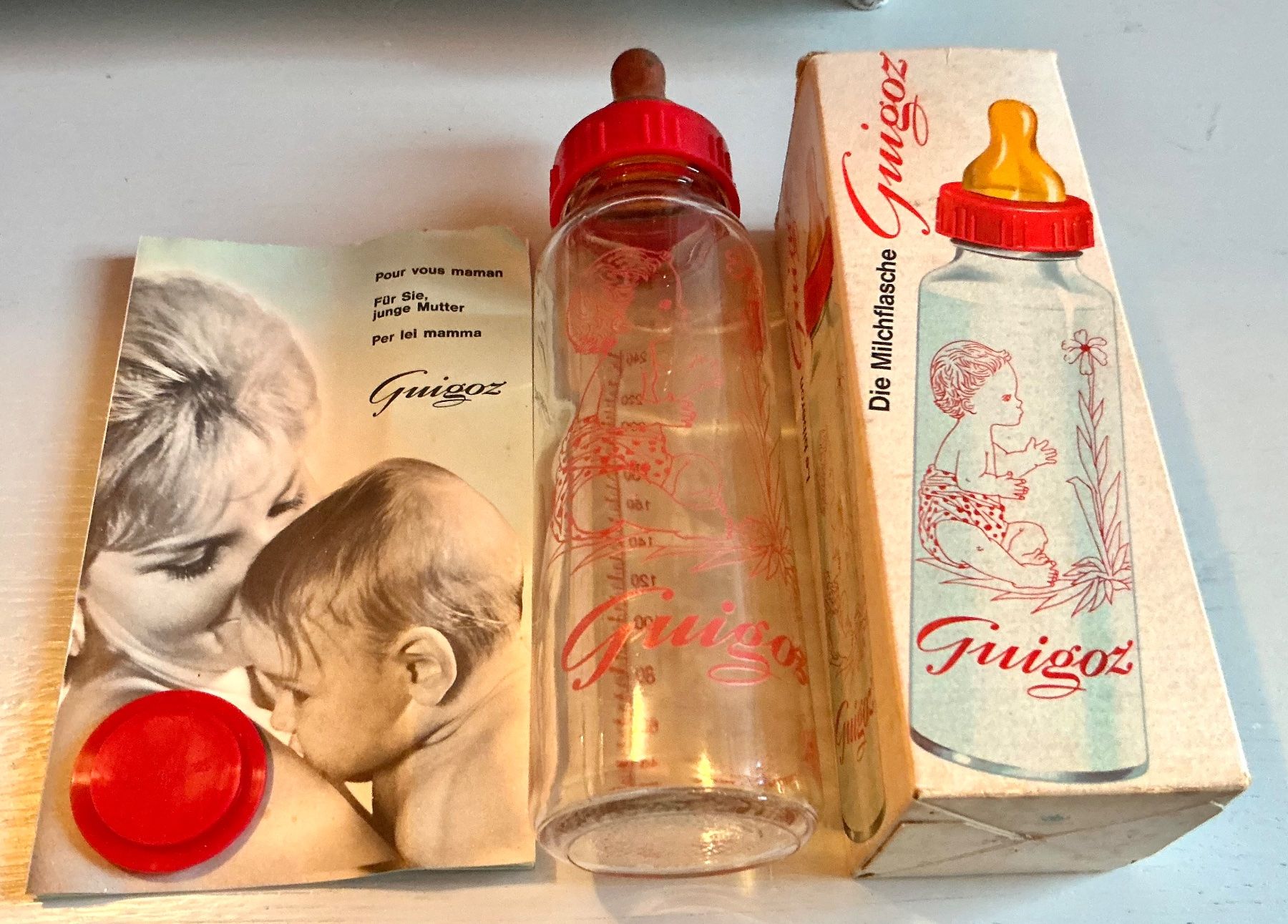 Pasti del neonato: VINTAGE GUIGOZ SCHOPPENFLASCHE – Usato da Zell LU venduto da Silvermemory 3
