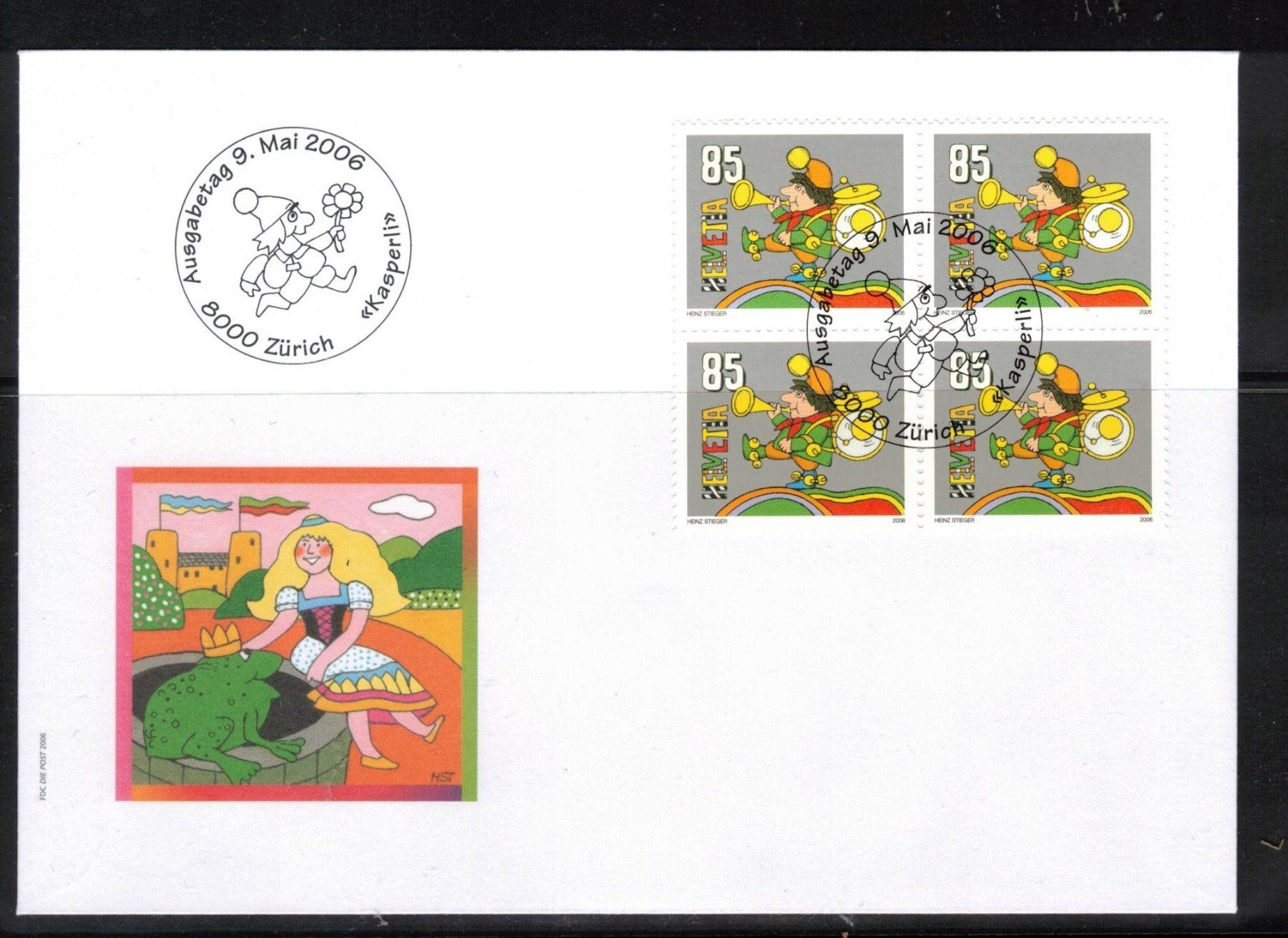 Tutti i francobolli: 2006 Kasperli  FDC 4er UNO aus ABO – Usato da Rheinau venduto da loxis