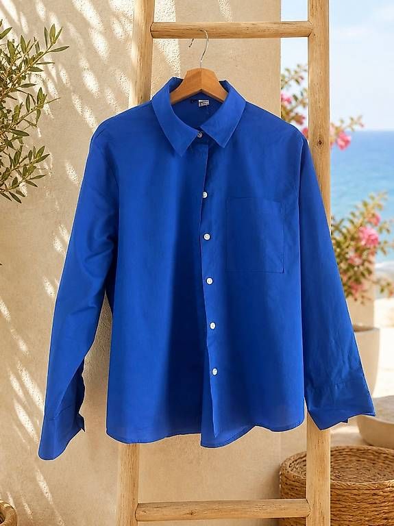 Chemisiers: Camicia manica lunga blu elettrico – D'occasion à Lugano par mic_zcm7
