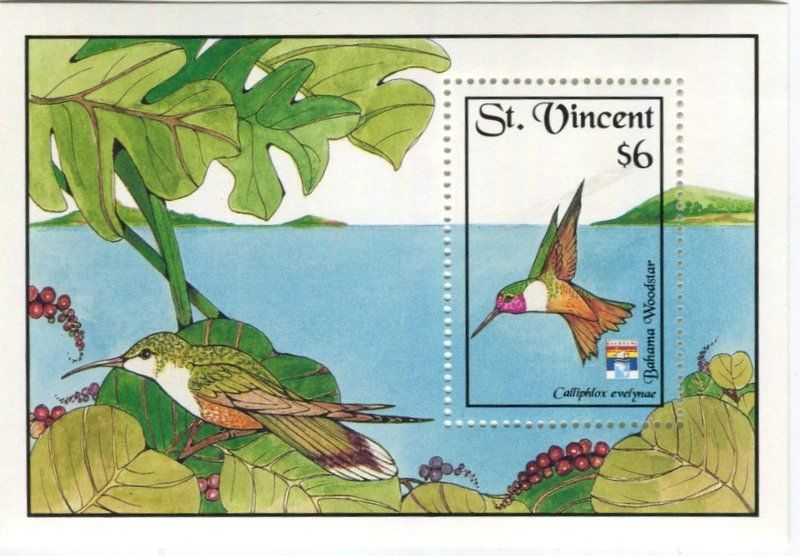 Tutti i francobolli: Block "Kolibri". St. Vincent – Nuovo e nell'imballaggio originale da Basel venduto da Butsch5
