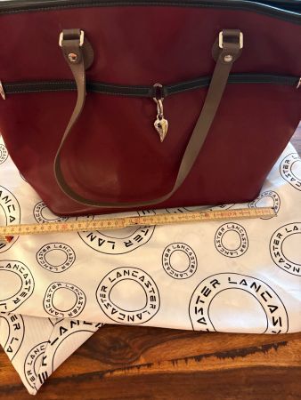 Lancaster Sac à main bordeaux en cuir, parfait automne