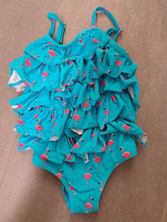Süsser Mädchen Badeanzug Flamingo Grösse 80