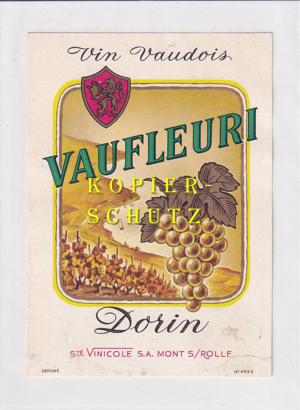 Papiere: Etikette - Dorin "Vaufleuri" /bd – Gebraucht aus Hombrechtikon von Rudolf07