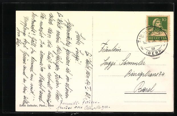 Cartoline postali: AK Zimmerwald, Kirche mit Kirchhof, 1928 – Usato da Berlin venduto da bartko-reher 1