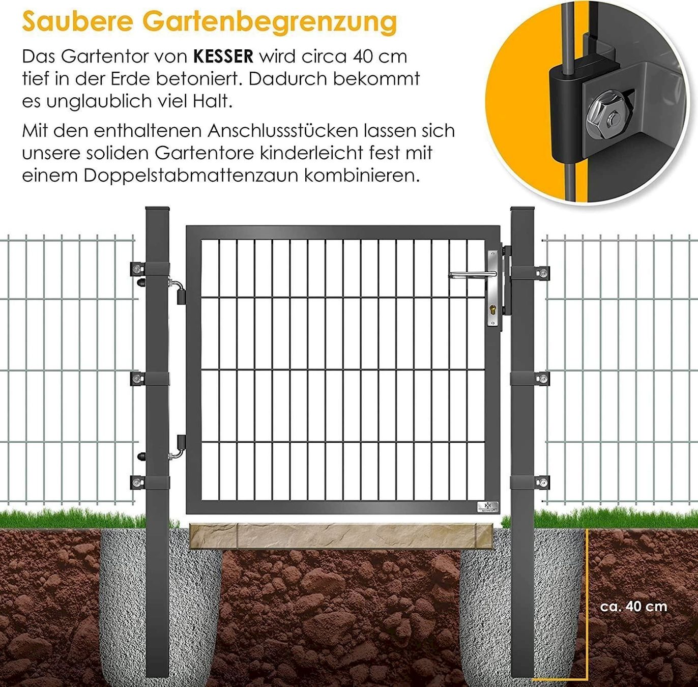 Fendivista: Gartentor aus Stahl anthrazit 140x106cm – Nuovo e nell'imballaggio originale da Bottighofen venduto da zaap 3