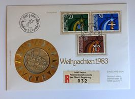 Numisbrief Weihnachten 1983 mit Silbermedaille  ab 1 Fr. !!