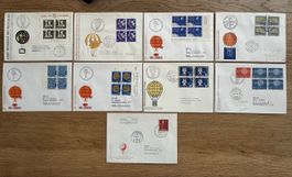 Schweiz - 9x Ballonpost interessant 1959-1964