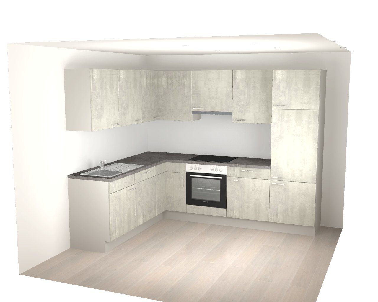 Cucine complete: L-Küche in Betonoptik – Nuovo e nell'imballaggio originale da Sursee venduto da Prelude77 1