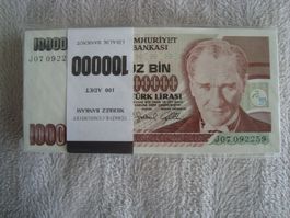 Türkei  100000 lira 100 stk 1996 original paket unz