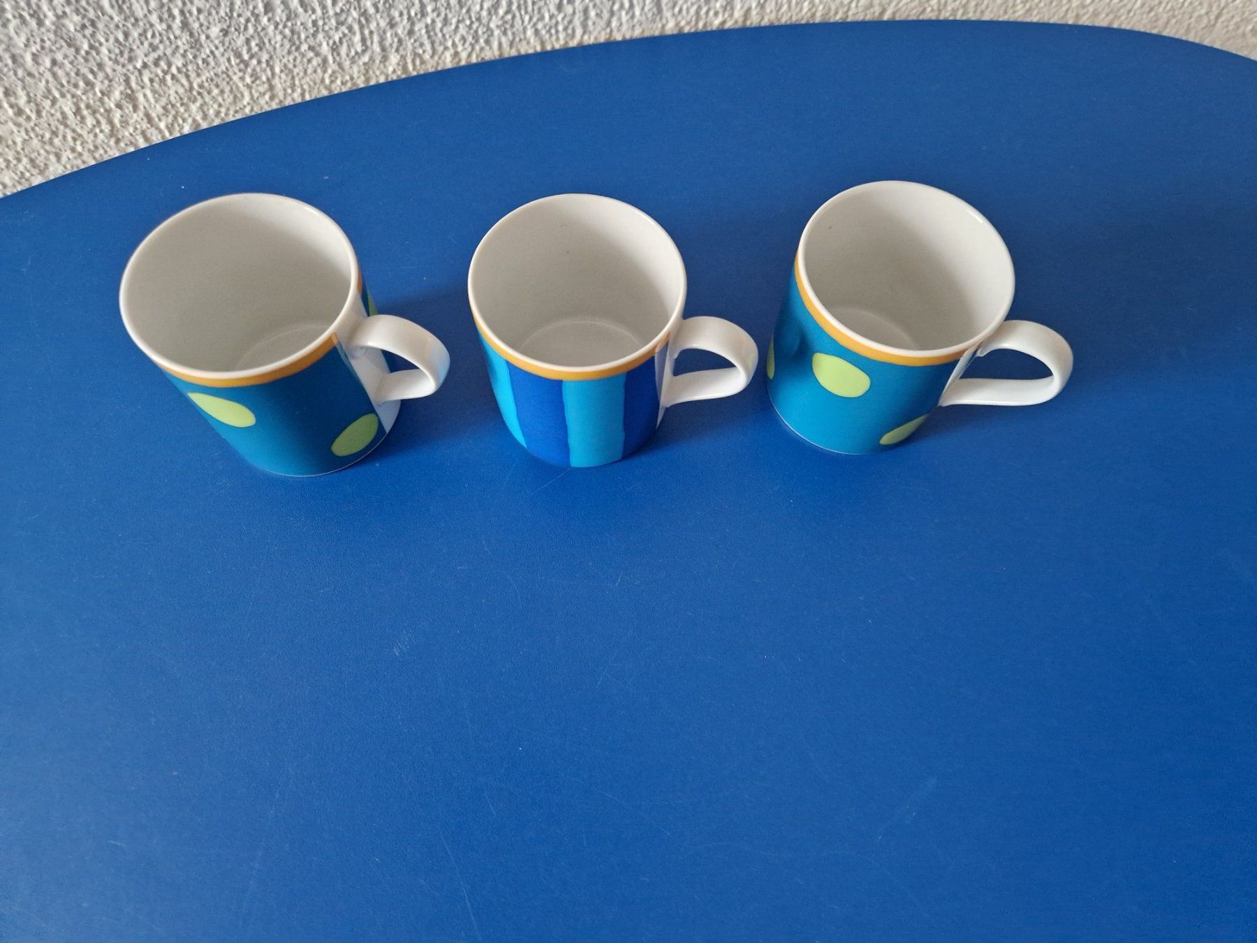 Tassen: 3 blau/grüne Espressotassen – Gebraucht aus Münchenbuchsee von Aare22 1