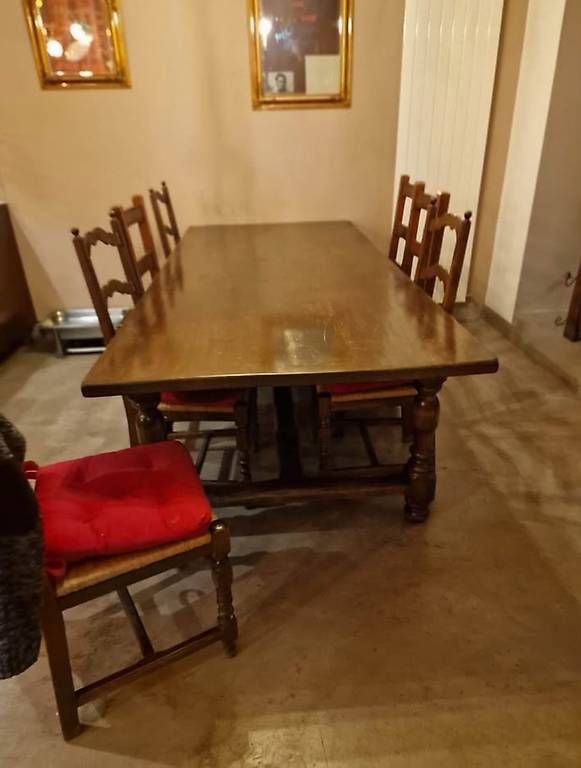 Set di tavolo e panche: Table en bois massif – Usato da commugny venduto da Faye03 1