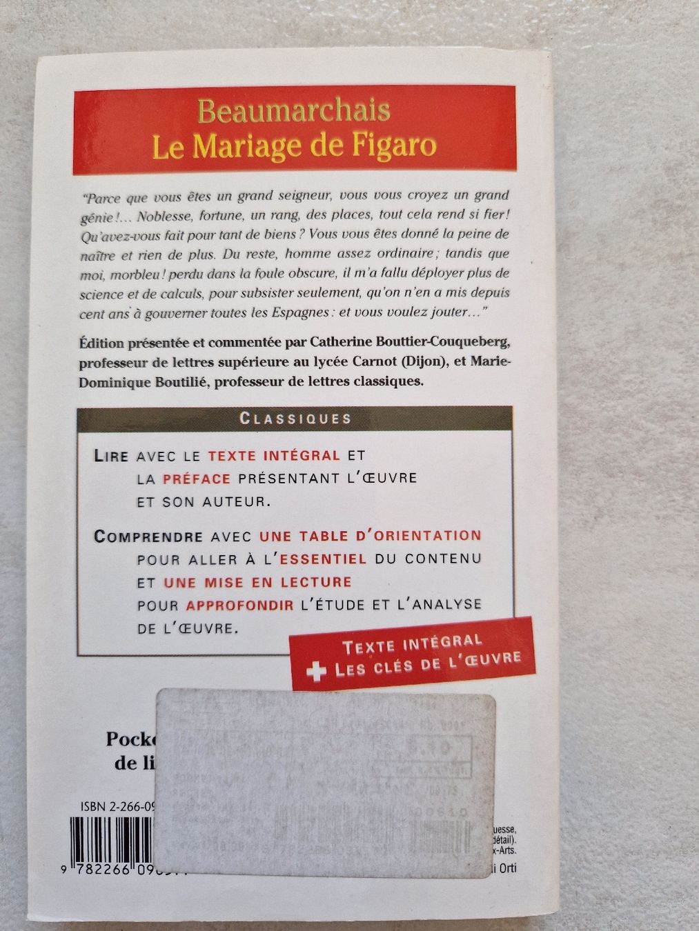 Bücher: Le mariage de figaro, Beaumarchais, texte intégral – Gebraucht aus Zürich von hogerseppvreni 1