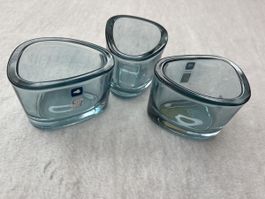 Set de 3 bougeoirs Leonardo bleu clair