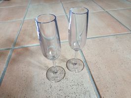 2x Schorm Champagner Sekt Kunststoff-Glas 0.1 Mehrweg Camper