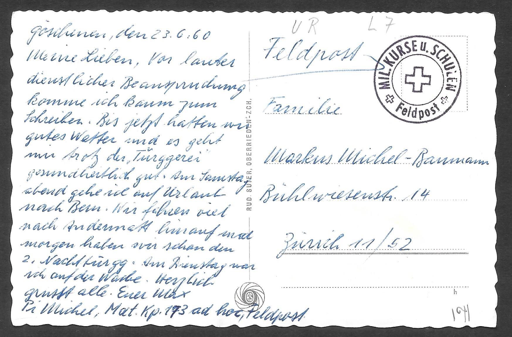 Ansichtskarten: Göschenen Dorfansicht mit Dammagletscher Feldpoststempel – Gebraucht aus Olten von clotaldi 1