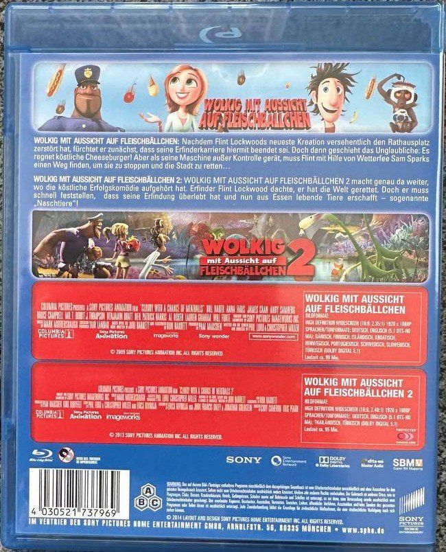 Alle DVDs: Wolkig mit Aussicht auf Fleischbällchen 1+2, Blu-ray, Top... – Gebraucht aus Beringen von Mantafisch1 1