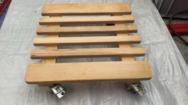 🔥Holz Blumenhocker mit Rollen guter Zustand