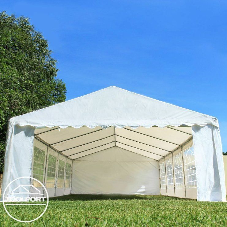 Partyzelt Pavillon 6x12 M In Weiß PE Plane 350 N Wasserdicht UV Schutz Festzelt Gartenzelt 31675079 - Foto 8