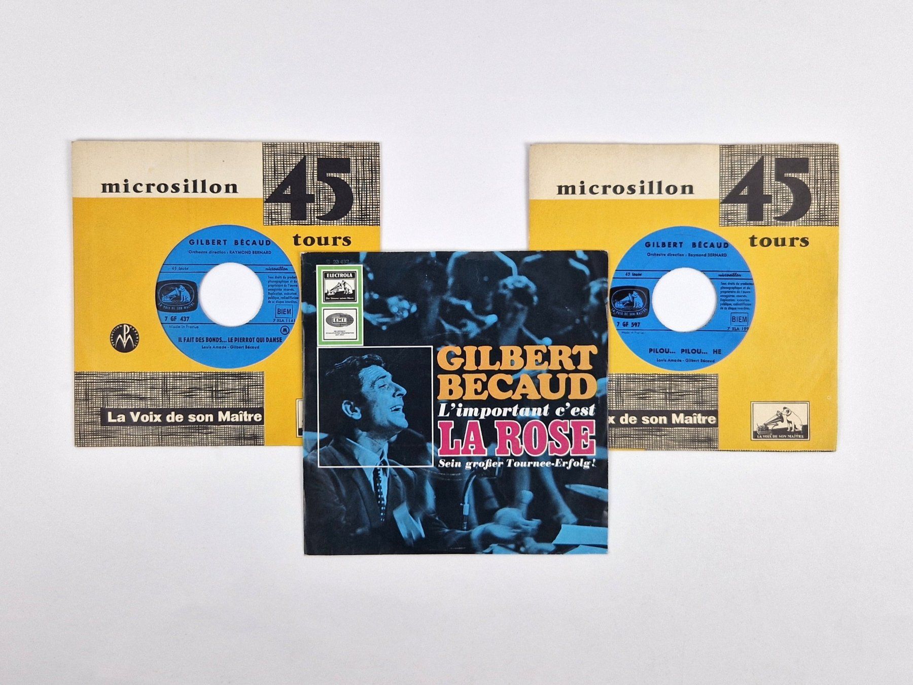Schallplatten: Gilbert Bécaud Vinyl Sammlung 3x Chanson Klassiker – Gebraucht aus Basel von Restwert_Basel