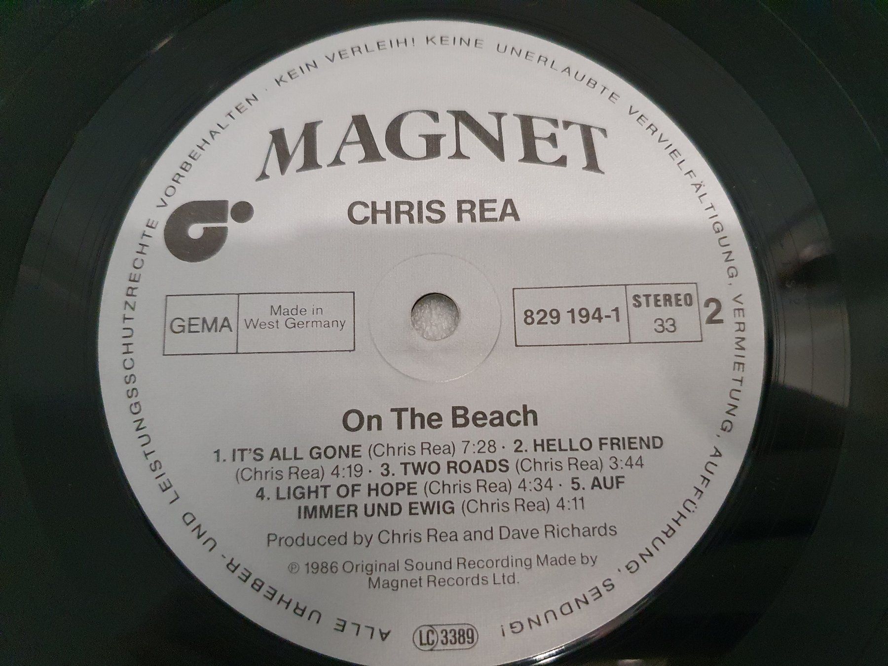 Dischi in vinile: Chris Rea – On The Beach – Usato da Uster venduto da Vinyl-Leidenschaft 5