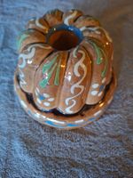 Keramik Gugelhopfform, Handbemalt, Vintage Stil, Beige ,neu