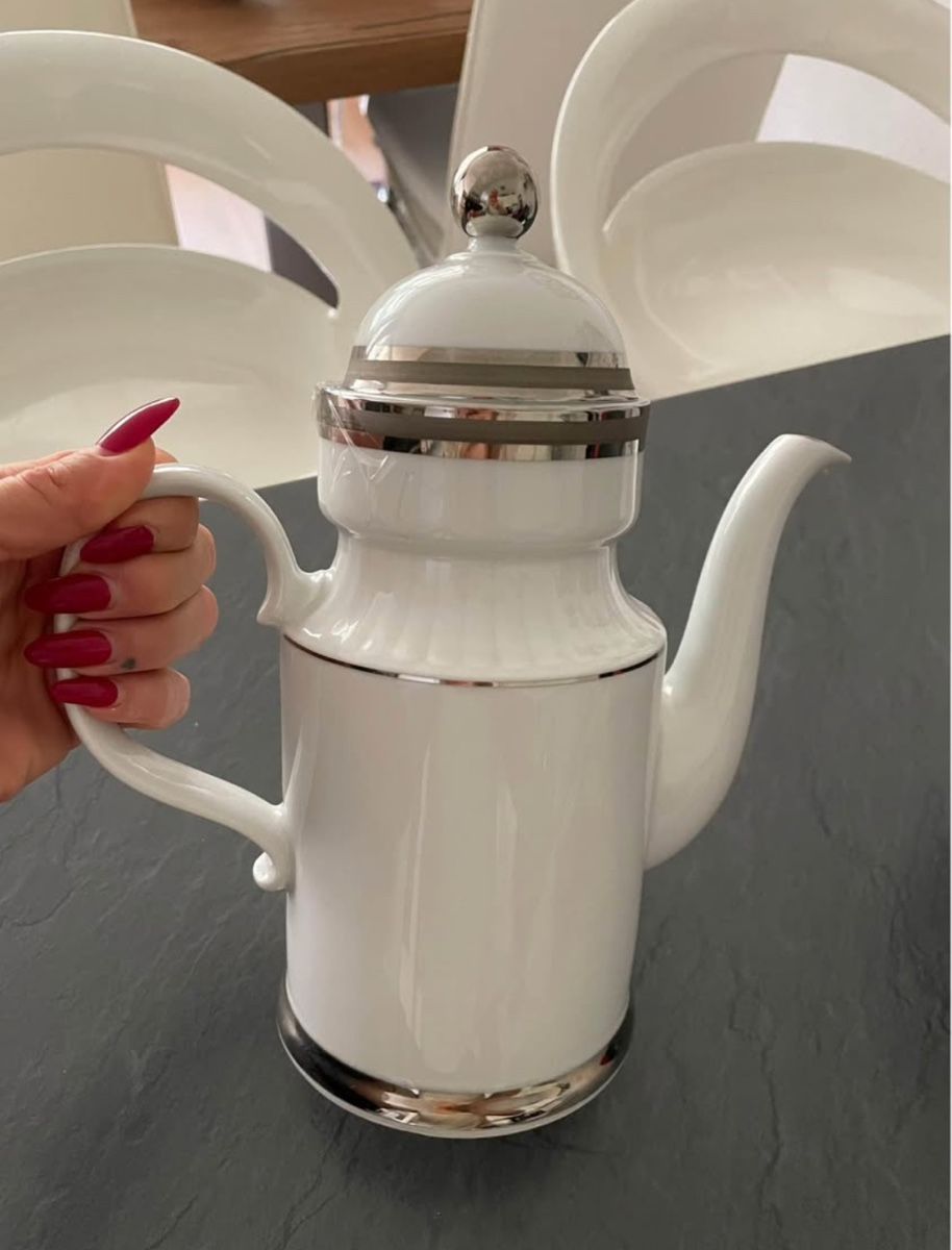 Teiere: Elegante Kaffeekanne Weiss Silber Dekor – Nuovo (secondo la descrizione) da Buchs AG venduto da vec_82fw 4