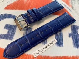 21mm Lederarmband, blau toll, braclet de montre