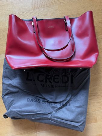 L.Credi Handtasche rot neuwertiger Zustand