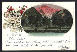 Litho Thun, Die Jungfrau im Alpenglühen