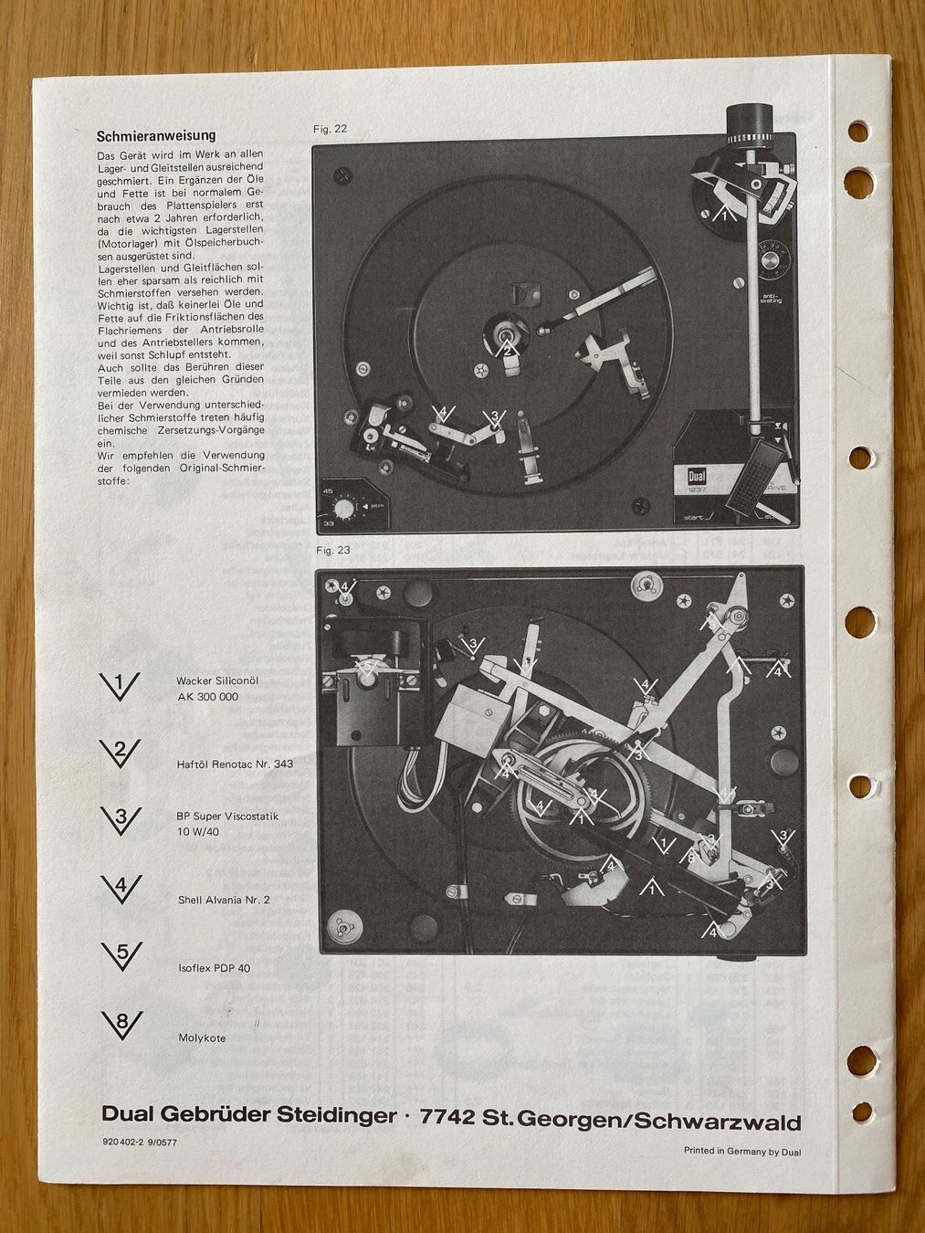 Dual Tourne-disques: Service-Anleitung DUAL 1237 Plattenspieler – D'occasion à Erlenbach ZH par Leaford 1