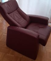 Ledersessel verstellbar dunkelrot